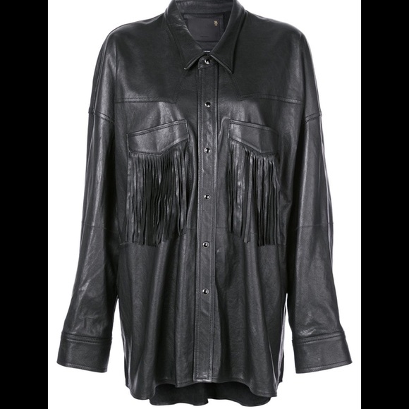 R13 Fringe Leather Shirt Jacket. - Picture 11 of 15